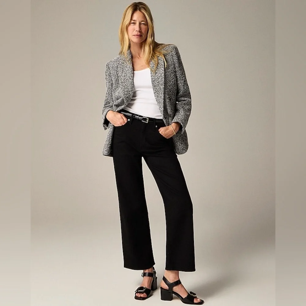 NWT J.Crew Slim-wide jean Black Size 32 Preppy Fall 2024 Stretch High Rise